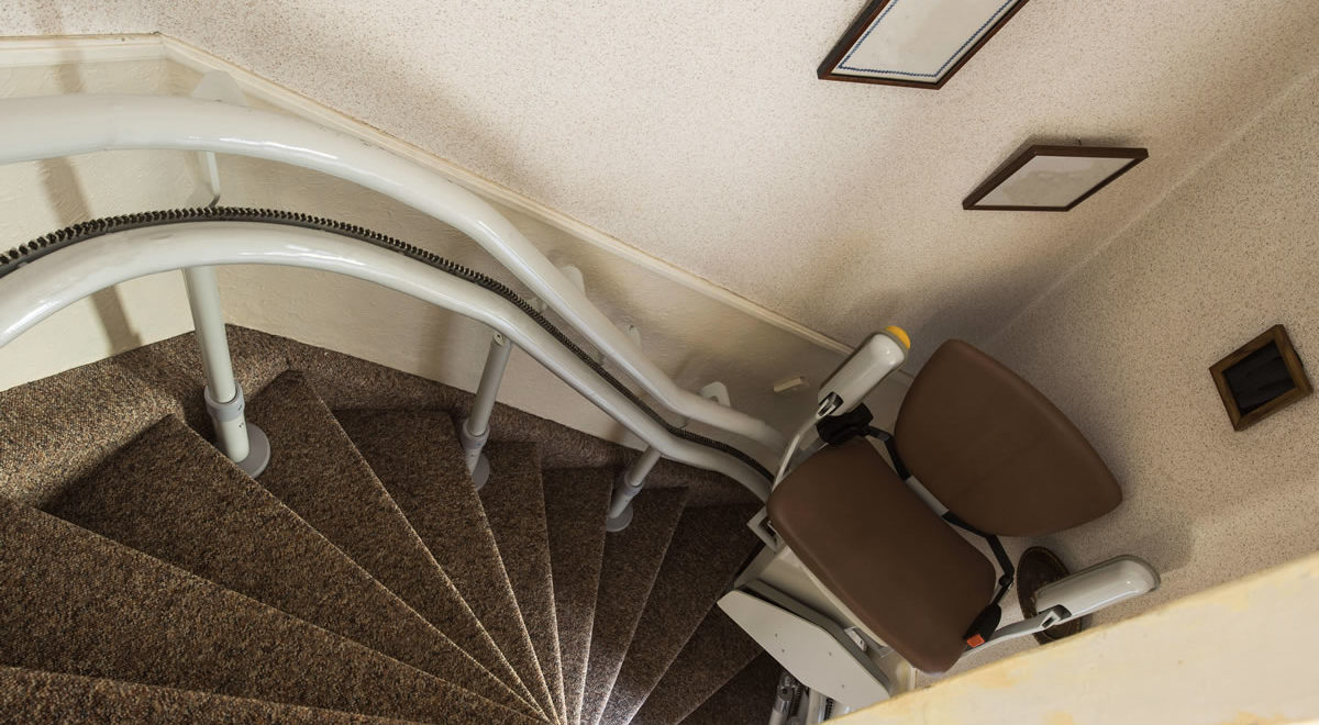 Curved Stairlift in narrow stairlift installed Homelift Mobility Solutions