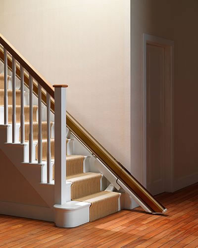 Straight Stairlift with Retractable Rail by HomeLift Mobility Solutions