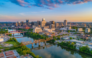 Overhead View Of Nashville During Sunset