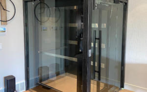 Custom Black And Stainless Steel Glass Elevator 1
